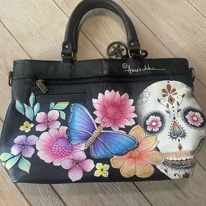 Anuschka leather handbag Day of the Dead